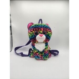 Ty Beanie Boos Rainbow Leopard Plush Mini Backpack Bag Kids Girls